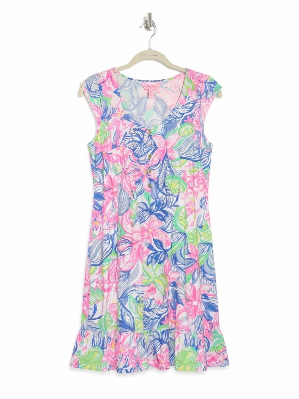 Lilly Pulitzer Floral V-Neck Cap Sleeve Dress